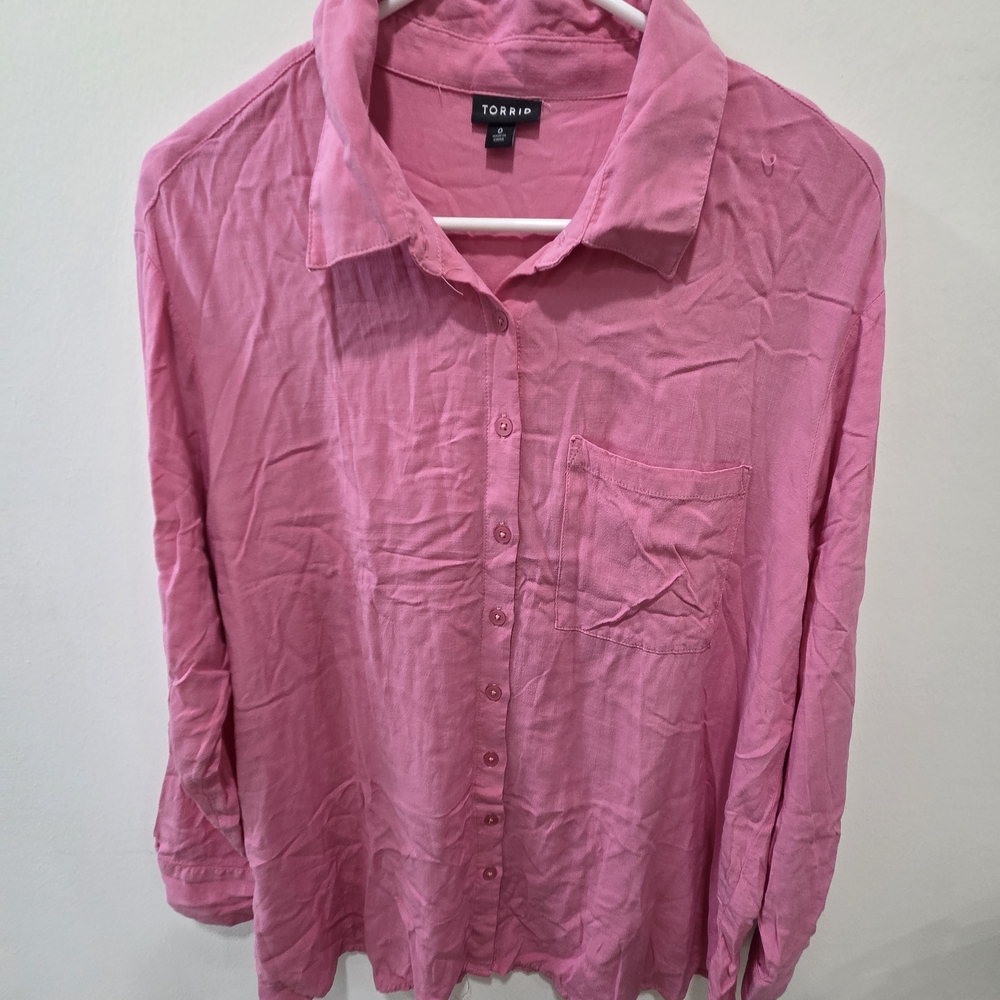 Pink Button-Up Shirt by Torrid